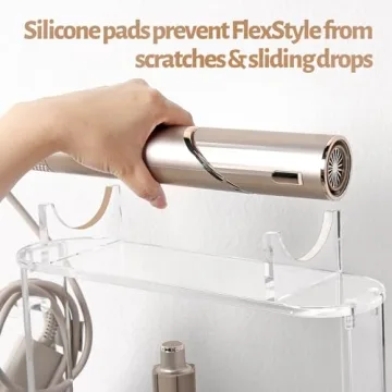 Affogato Storage Holder Compatible with Shark FlexStyle HD430C, Desktop Organizer for Storage Attachments, Acrylic Hairdryer Rack with Cord Hanger for Accessories Curlers Brushes Diffuser