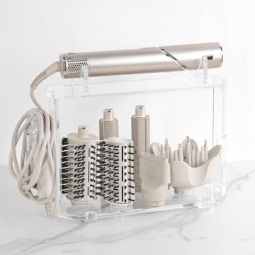 Affogato Storage Holder Compatible with Shark FlexStyle HD430C, Desktop Organizer for Storage Attachments, Acrylic Hairdryer Rack with Cord Hanger for Accessories Curlers Brushes Diffuser