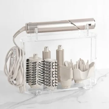 Affogato Storage Holder Compatible with Shark FlexStyle HD430C, Desktop Organizer for Storage Attachments, Acrylic Hairdryer Rack with Cord Hanger for Accessories Curlers Brushes Diffuser