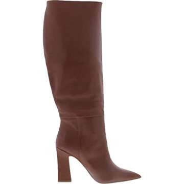 Steve Madden Showbiz Fashion Boot for Women - Cognac Leather