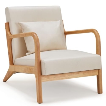 Esright Accent Chair Mid Century Modern Chair with Solid Wood Frame, Fabric Arm Chair, Reading Chair...