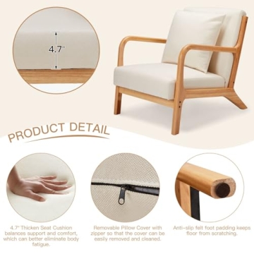 Esright Accent Chair Sturdy Modern Design for Home Comfort