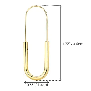 Pin Earrings Hoop: Minimalist Hypoallergenic Gold Plated Fashion Trendy Jewelry for Women