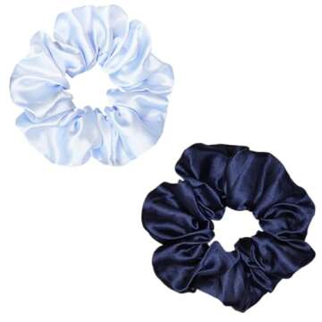 Sufermoe 12 Pcs Satin Silk Hair Scrunchies, Assorted Classic Color, 4.5 Inch Hair Ties for Women Girls, Hair Accessories