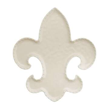 Elegant Fleur de Lis Melamine Serving Platter 12.25 Inch