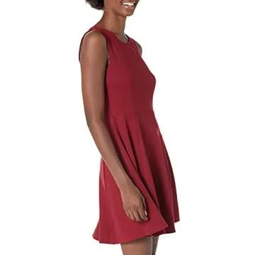 Stylish Lark & Ro Sleeveless Fit and Flare Dress, Bordeaux