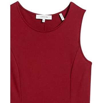 Stylish Lark & Ro Sleeveless Fit and Flare Dress, Bordeaux