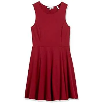 Stylish Lark & Ro Sleeveless Fit and Flare Dress, Bordeaux