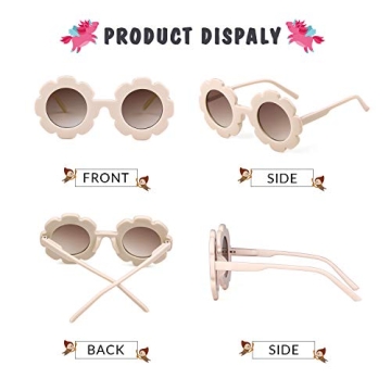 ADE WU Kids Flower Sunglasses UV400 Protection Stylish