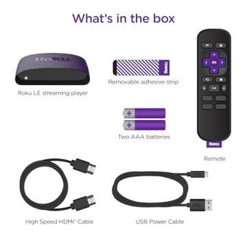 Roku LE HD Streaming Media Player Wi-Fi Enabled with High Speed HDMI Cable and Simple Remote (Renewed)