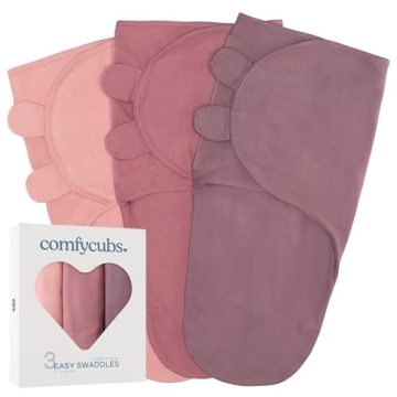 Comfy Cubs Swaddle Blanket 3 Pack - Easy Adjustable Infant Sleep Sack for Newborns