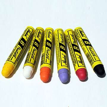 Markal B Paintstik Solid Paint Hobo Marker Set of 6 Vibrant Colors for Artists and Crafts