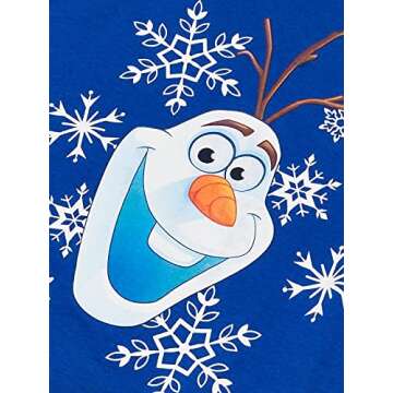 Disney Men's Frozen Olaf Hat T-Shirt, Royal Blue, Large