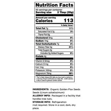Terrasoul Organic Golden Flax Seeds 2 Lbs - Fiber & Omega-3