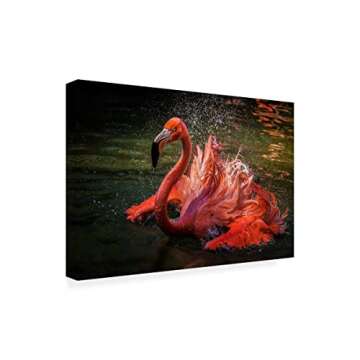 Trademark Fine Art 'Angry Flamingo' Canvas Art by David H Yang
