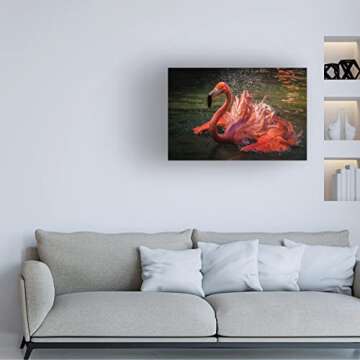 Trademark Fine Art 'Angry Flamingo' Canvas Art by David H Yang