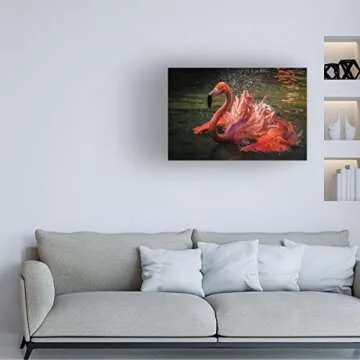 Trademark Fine Art 'Angry Flamingo' Canvas Art by David H Yang