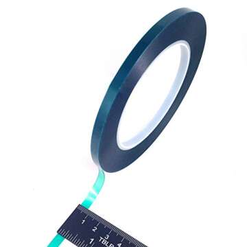 5 Roll High Temp Masking Tape Kit for Powder Coating, Painting, Hydrodip, Sublimation - Green Polyes...