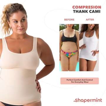SHAPERMINT Compression Tank Cami for Tummy Control