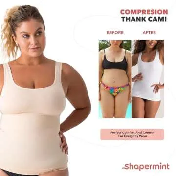 SHAPERMINT Compression Tank Cami for Tummy Control