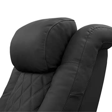 Valencia Tuscany Luxury Edition | Semi-Aniline Italian Nappa Leather 20000, Power Recline, Power Lumbar Support, Power Headrest, Memory Control, RGB Lighting (Row of 4 Loveseat Center, Graphite)