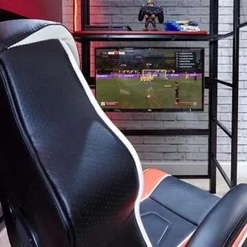 X Rocker Battle Den Twin Size Gaming Bunk Bed, Metal Frame with Grid Mesh Sides, High Sleeper, Fixed Ladder, Black