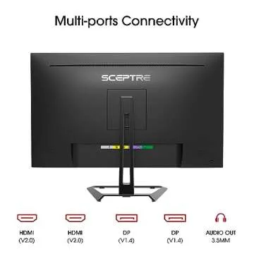 Sceptre 4K IPS 27" 3840 x 2160 UHD Monitor up to 70Hz DisplayPort HDMI 99% sRGB Build-in Speakers, Black 2021 (U275W-UPT)