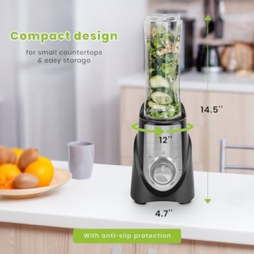 Frossvt Personal Blender for Shakes and Smoothies, Powerful Smoothie Blender with 450w Powerful Motor 2 x Travel Cups 20oz Pulse Technology BPA-Free