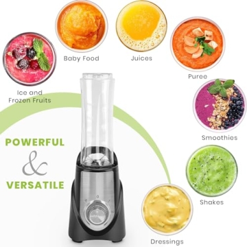 Frossvt Personal Blender for Shakes and Smoothies, Powerful Smoothie Blender with 450w Powerful Motor 2 x Travel Cups 20oz Pulse Technology BPA-Free