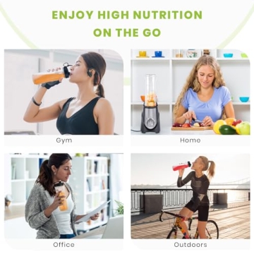 Frossvt Personal Blender for Shakes and Smoothies, Powerful Smoothie Blender with 450w Powerful Motor 2 x Travel Cups 20oz Pulse Technology BPA-Free