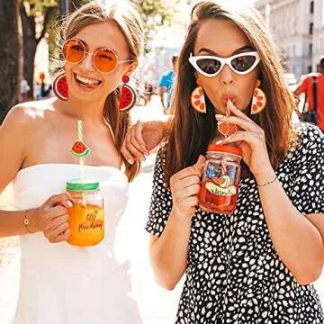 Beaded Dangle Earrings for Women Boho Cute Strawberry Watermelon Fruit Bead Drop Dangling Earrings Handmade Summer Beach Jewelry Gift for Women Girls