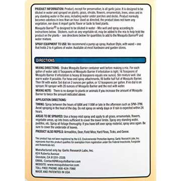 Mosquito Barrier Natural Outdoor Insect & Pest Repellent Spray - 1 Gallon