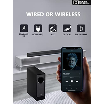 5.1 CH Dolby Audio Sound Bar with Wireless Subwoofer