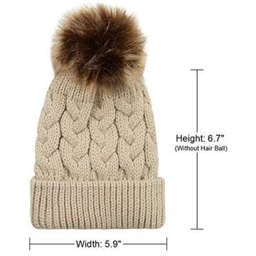 Zando Baby Girl Winter Hats with Pompom for Infants