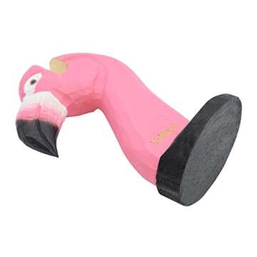 VIPbuy Handmade Wood Carving Eyeglasses Holder Stand Sunglasses Display Stand Home Office Desk Décor Gift (Flamingo)