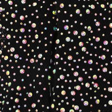 LUCKELF Fishnet Stockings Sparkle Fishnets Tights Luxury Rhinestone Glitter Party Concert Outfit(Nude,M-XL)