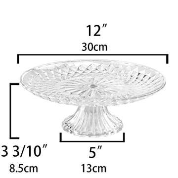 Artliving 2 Pack 12 inch Plastic Clear Cake Stands Dessert Stands Cake Holder Cake Platter Pedestal Cake Display Stands for Wedding Cakes Serving Platters for Parties