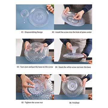 Artliving 2 Pack 12 inch Plastic Clear Cake Stands Dessert Stands Cake Holder Cake Platter Pedestal Cake Display Stands for Wedding Cakes Serving Platters for Parties