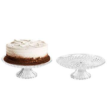 Artliving 2 Pack 12 inch Plastic Clear Cake Stands Dessert Stands Cake Holder Cake Platter Pedestal Cake Display Stands for Wedding Cakes Serving Platters for Parties