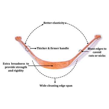 Wonder Care - 100% Copper Tongue Scraper Tongue cleaner Ayurvedic for Optimal Oral Hygiene (3 Pieces...