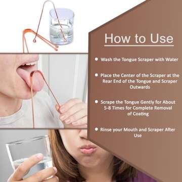 Wonder Care - 100% Copper Tongue Scraper Tongue cleaner Ayurvedic for Optimal Oral Hygiene (3 Pieces)