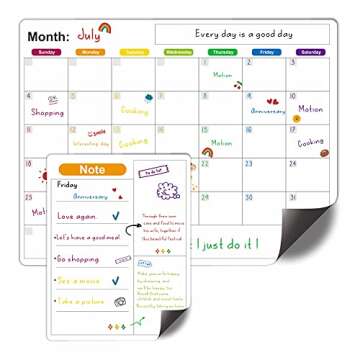 JANCHN Magnetic Dry Erase Fridge Calendar - 2 Sizes