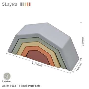 Geo by Lelolo™ Geometric First Stacking Toys and Teethers – My Tiny Rainbow | Baby's First Rainbow | 0+ Months