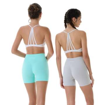 AUROLA Dream Collection Women Workout Shorts High Waist Gym Shorts, Scrunch Butt Seamless Athletic Shorts,Beach Glass,XS