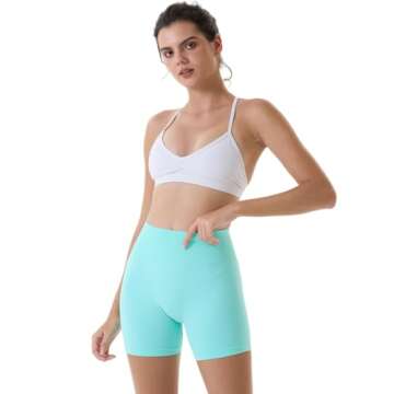AUROLA Dream Collection Women Workout Shorts High Waist Gym Shorts, Scrunch Butt Seamless Athletic Shorts,Beach Glass,XS