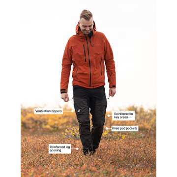 RevolutionRace Men’s RVRC GP Pro Pants, Durable and Ventilated Pants for All Outdoor Activities, Jet Black, XL