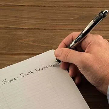 Pentel Energel 0.7 mm RTX Retractable Liquid Gel Pen - Pack of 10 Black Ink Metal Tip - Medium Line - Premium Energel Liquid Gel Ink Pens 0.7 mm - Great for Office, School & Home for Women & Men