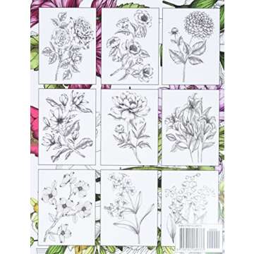 Bloom Adult Coloring Book: Beautiful Flower Garden Patterns and Botanical Floral Prints | Over 50 Designs of Relaxing Nature and Plants to Color