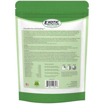 Chinchilla Diet with Rose HIPS 18 lb. - Nutritionally Complete Natural Healthy Pellet Food for Pet Chinchillas