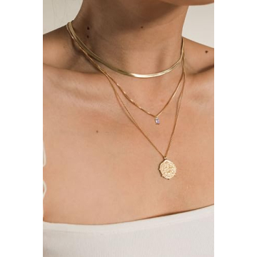 Exquisite FUNEIA 14K Gold Plated Birthstone Necklace